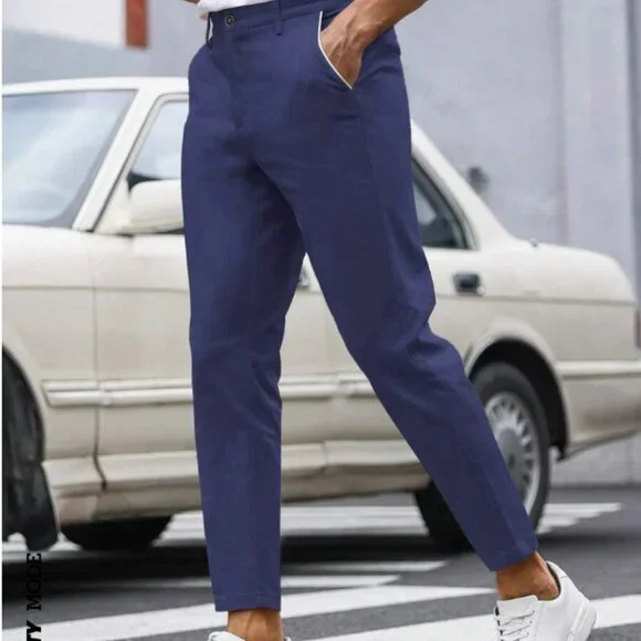 Manfinity Mode Men Solid Slant Pocket Blue Dress Pants, NWOT, Medium (33W) - Picture 5 of 8